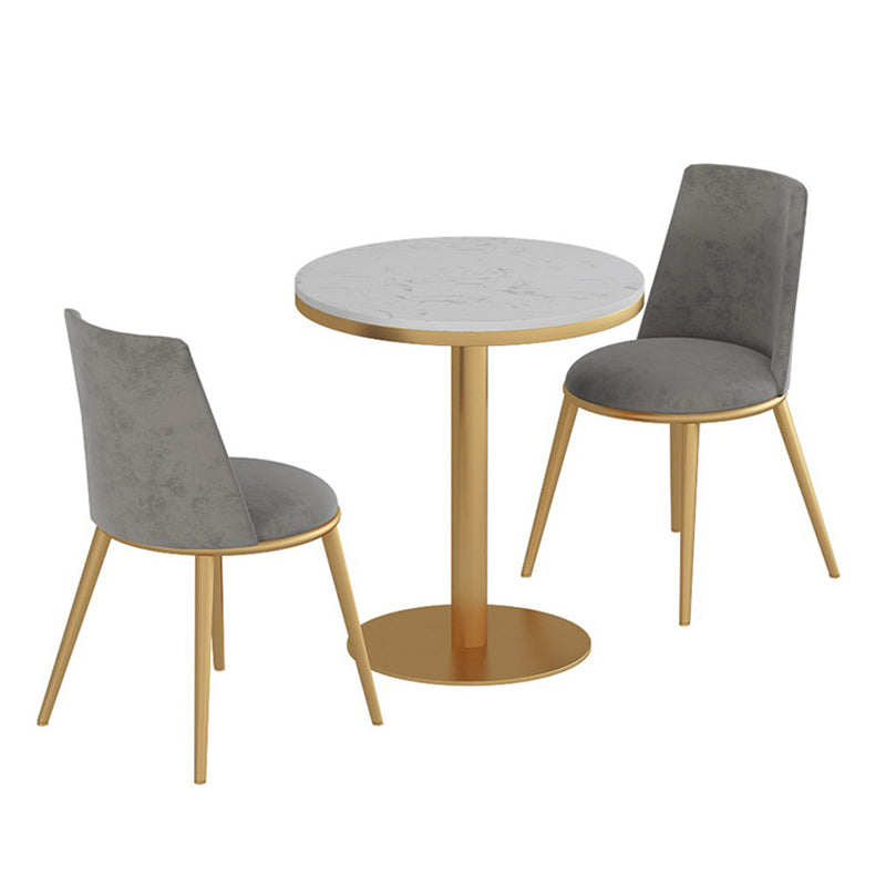 1/3/5 Pieces Dining Set Black-gold Base and White Top Table Glam Style Kitchen Set 3 Pieces: Table, 2 Chairs Clearhalo 'Dining Room Sets' 'Dining Tables & Seating' 'dining_room_set' 'furn' 'furn_dining_room_set' 'Furniture' 'furniture_dining_room_set' 'Kitchen & Dining Furniture' 'kitchen&dining_furn' 'kitchen' 4602977