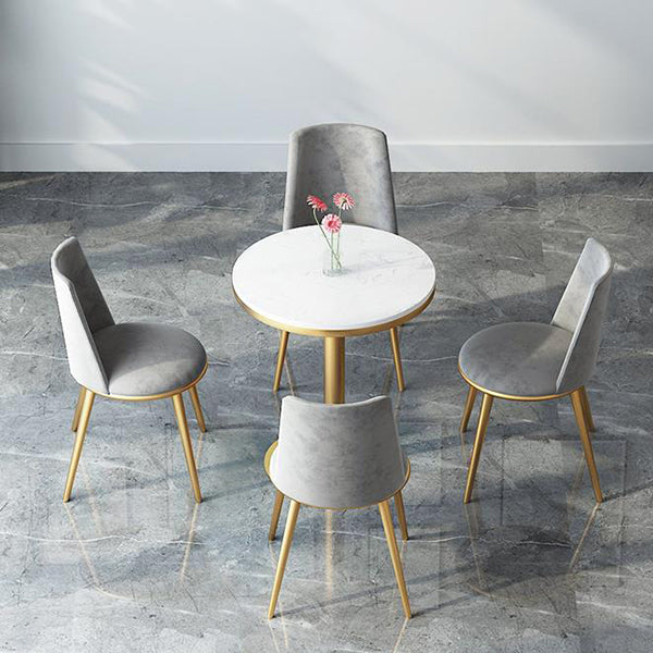 1/3/5 Pieces Dining Set Black-gold Base and White Top Table Glam Style Kitchen Set Clearhalo 'Dining Room Sets' 'Dining Tables & Seating' 'dining_room_set' 'furn' 'furn_dining_room_set' 'Furniture' 'furniture_dining_room_set' 'Kitchen & Dining Furniture' 'kitchen&dining_furn' 'kitchen' 4602980