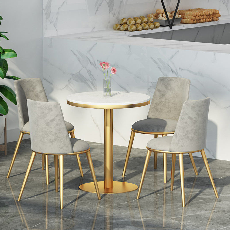 1/3/5 Pieces Dining Set Black-gold Base and White Top Table Glam Style Kitchen Set Clearhalo 'Dining Room Sets' 'Dining Tables & Seating' 'dining_room_set' 'furn' 'furn_dining_room_set' 'Furniture' 'furniture_dining_room_set' 'Kitchen & Dining Furniture' 'kitchen&dining_furn' 'kitchen' 4602987