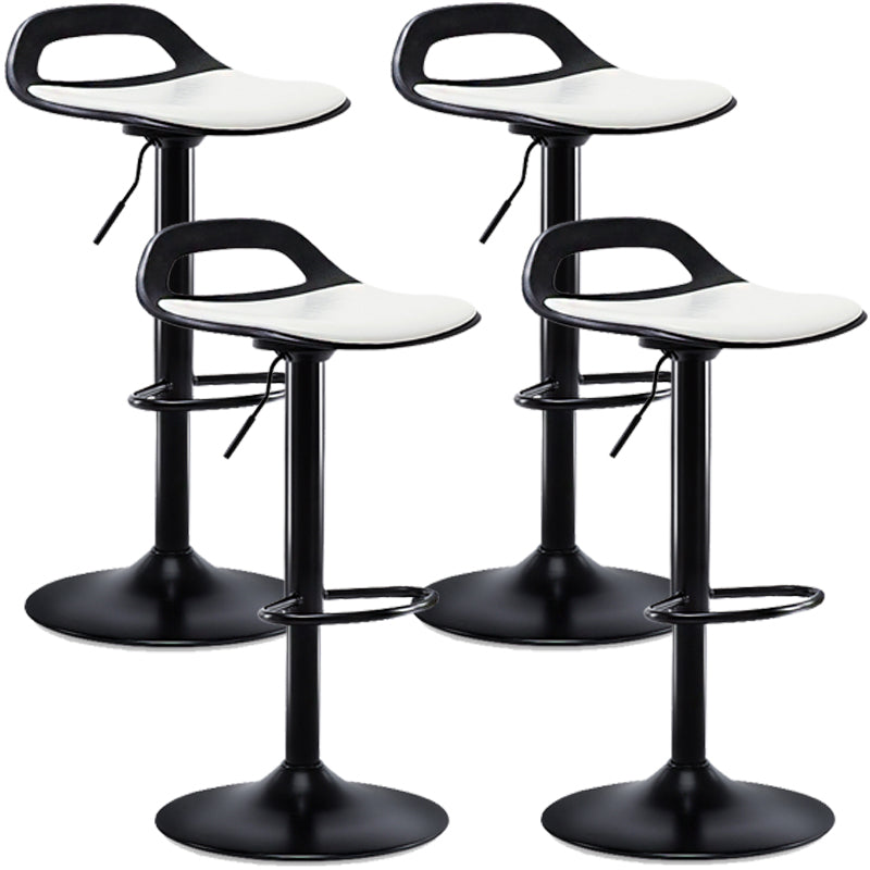 Industrial Style Bar Chair with Swivel Adjustable Height Metal Leg for Counter Bar White Black 4 Piece Set Clearhalo 'Bar Furniture' 'Bar Stools' 'bar_stools' 'furn' 'furn_bar_stools' 'furniture_bar_stools' 'Kitchen & Dining Furniture' 'kitchen&dining_furn' 'kitchen' 'kitchen_furn' Furniture' 4602994
