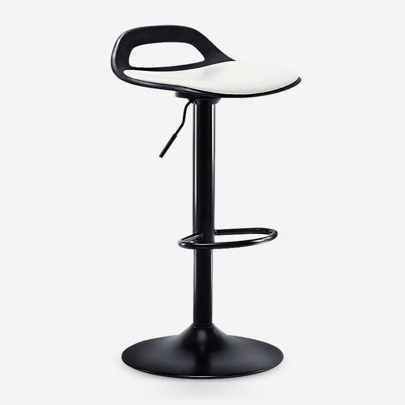 Industrial Style Bar Chair with Swivel Adjustable Height Metal Leg for Counter Bar White Black 1 Piece Clearhalo 'Bar Furniture' 'Bar Stools' 'bar_stools' 'furn' 'furn_bar_stools' 'furniture_bar_stools' 'Kitchen & Dining Furniture' 'kitchen&dining_furn' 'kitchen' 'kitchen_furn' Furniture' 4602995