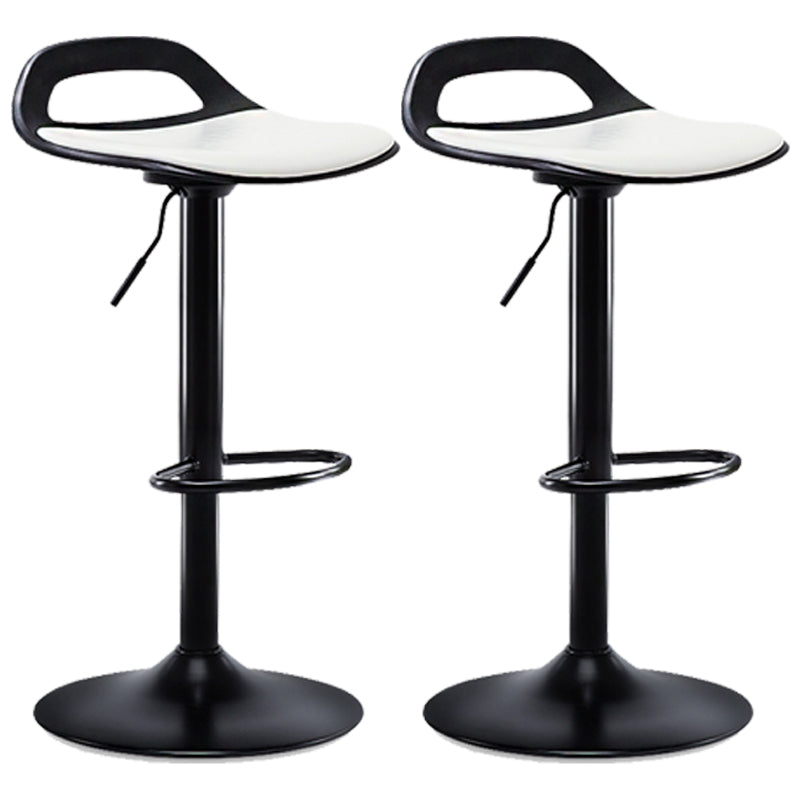 Industrial Style Bar Chair with Swivel Adjustable Height Metal Leg for Counter Bar White Black 2 Piece Set Clearhalo 'Bar Furniture' 'Bar Stools' 'bar_stools' 'furn' 'furn_bar_stools' 'furniture_bar_stools' 'Kitchen & Dining Furniture' 'kitchen&dining_furn' 'kitchen' 'kitchen_furn' Furniture' 4602998