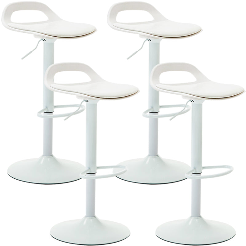 Industrial Style Bar Chair with Swivel Adjustable Height Metal Leg for Counter Bar White White 4 Piece Set Clearhalo 'Bar Furniture' 'Bar Stools' 'bar_stools' 'furn' 'furn_bar_stools' 'furniture_bar_stools' 'Kitchen & Dining Furniture' 'kitchen&dining_furn' 'kitchen' 'kitchen_furn' Furniture' 4603000