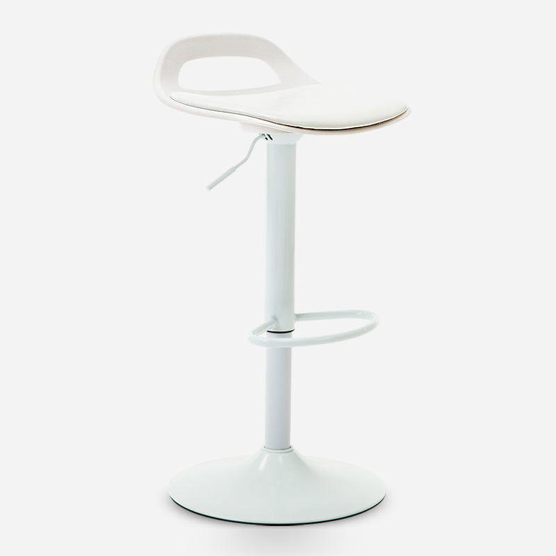 Industrial Style Bar Chair with Swivel Adjustable Height Metal Leg for Counter Bar White White 1 Piece Clearhalo 'Bar Furniture' 'Bar Stools' 'bar_stools' 'furn' 'furn_bar_stools' 'furniture_bar_stools' 'Kitchen & Dining Furniture' 'kitchen&dining_furn' 'kitchen' 'kitchen_furn' Furniture' 4603001
