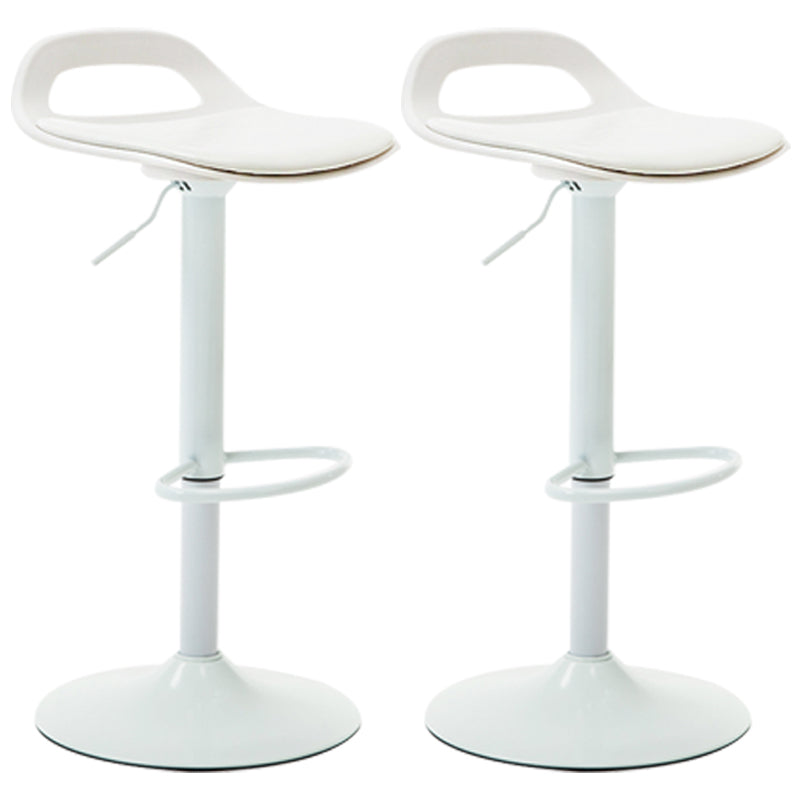 Industrial Style Bar Chair with Swivel Adjustable Height Metal Leg for Counter Bar White White 2 Piece Set Clearhalo 'Bar Furniture' 'Bar Stools' 'bar_stools' 'furn' 'furn_bar_stools' 'furniture_bar_stools' 'Kitchen & Dining Furniture' 'kitchen&dining_furn' 'kitchen' 'kitchen_furn' Furniture' 4603004