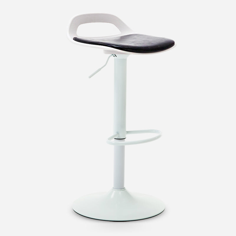Industrial Style Bar Chair with Swivel Adjustable Height Metal Leg for Counter Bar Black White 1 Piece Clearhalo 'Bar Furniture' 'Bar Stools' 'bar_stools' 'furn' 'furn_bar_stools' 'furniture_bar_stools' 'Kitchen & Dining Furniture' 'kitchen&dining_furn' 'kitchen' 'kitchen_furn' Furniture' 4603007