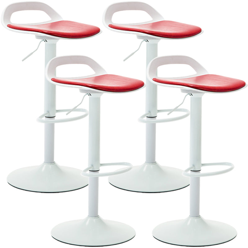 Industrial Style Bar Chair with Swivel Adjustable Height Metal Leg for Counter Bar Red White 4 Piece Set Clearhalo 'Bar Furniture' 'Bar Stools' 'bar_stools' 'furn' 'furn_bar_stools' 'furniture_bar_stools' 'Kitchen & Dining Furniture' 'kitchen&dining_furn' 'kitchen' 'kitchen_furn' Furniture' 4603011
