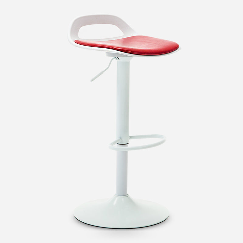 Industrial Style Bar Chair with Swivel Adjustable Height Metal Leg for Counter Bar Red White 1 Piece Clearhalo 'Bar Furniture' 'Bar Stools' 'bar_stools' 'furn' 'furn_bar_stools' 'furniture_bar_stools' 'Kitchen & Dining Furniture' 'kitchen&dining_furn' 'kitchen' 'kitchen_furn' Furniture' 4603012