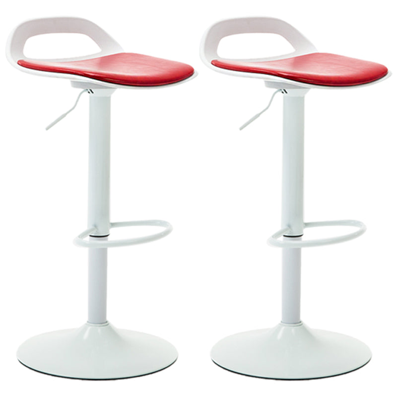Industrial Style Bar Chair with Swivel Adjustable Height Metal Leg for Counter Bar Red White 2 Piece Set Clearhalo 'Bar Furniture' 'Bar Stools' 'bar_stools' 'furn' 'furn_bar_stools' 'furniture_bar_stools' 'Kitchen & Dining Furniture' 'kitchen&dining_furn' 'kitchen' 'kitchen_furn' Furniture' 4603013