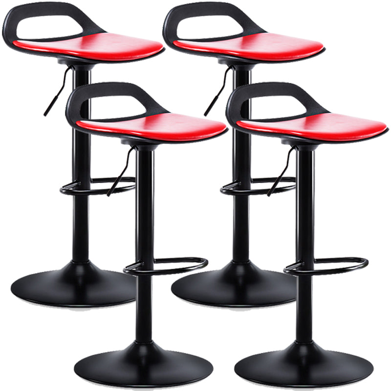 Industrial Style Bar Chair with Swivel Adjustable Height Metal Leg for Counter Bar Red Black 4 Piece Set Clearhalo 'Bar Furniture' 'Bar Stools' 'bar_stools' 'furn' 'furn_bar_stools' 'furniture_bar_stools' 'Kitchen & Dining Furniture' 'kitchen&dining_furn' 'kitchen' 'kitchen_furn' Furniture' 4603014
