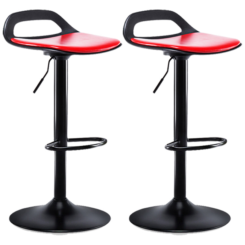 Industrial Style Bar Chair with Swivel Adjustable Height Metal Leg for Counter Bar Red Black 2 Piece Set Clearhalo 'Bar Furniture' 'Bar Stools' 'bar_stools' 'furn' 'furn_bar_stools' 'furniture_bar_stools' 'Kitchen & Dining Furniture' 'kitchen&dining_furn' 'kitchen' 'kitchen_furn' Furniture' 4603016