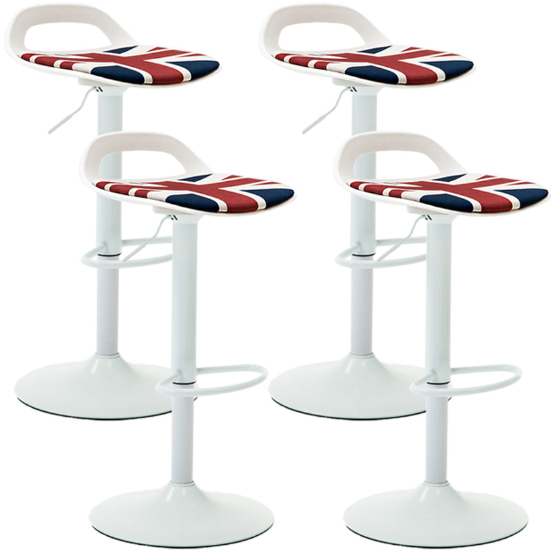Industrial Style Bar Chair with Swivel Adjustable Height Metal Leg for Counter Bar Red-Blue White 4 Piece Set Clearhalo 'Bar Furniture' 'Bar Stools' 'bar_stools' 'furn' 'furn_bar_stools' 'furniture_bar_stools' 'Kitchen & Dining Furniture' 'kitchen&dining_furn' 'kitchen' 'kitchen_furn' Furniture' 4603017