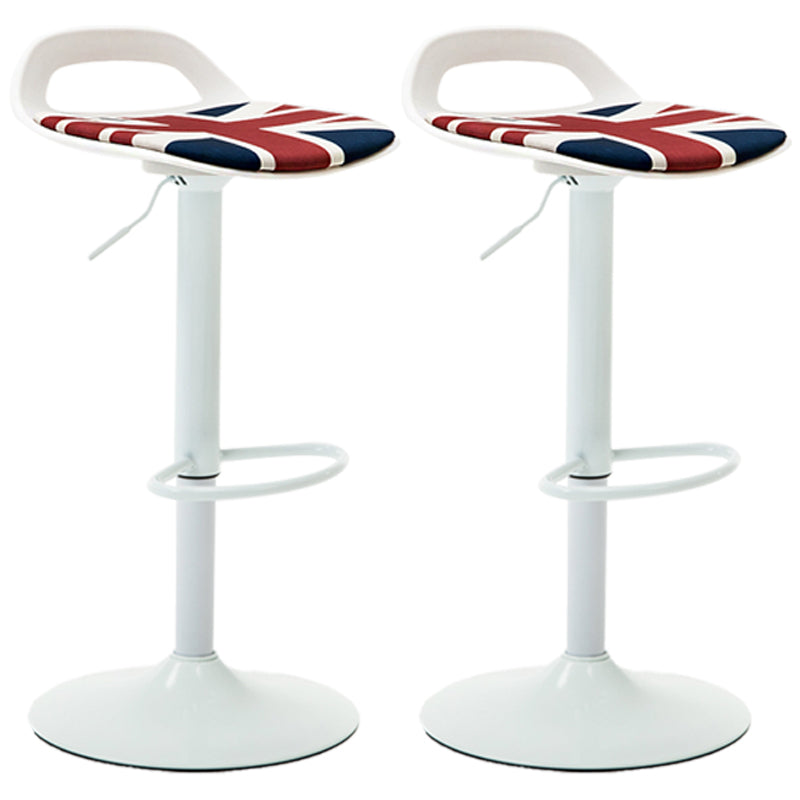 Industrial Style Bar Chair with Swivel Adjustable Height Metal Leg for Counter Bar Red-Blue White 2 Piece Set Clearhalo 'Bar Furniture' 'Bar Stools' 'bar_stools' 'furn' 'furn_bar_stools' 'furniture_bar_stools' 'Kitchen & Dining Furniture' 'kitchen&dining_furn' 'kitchen' 'kitchen_furn' Furniture' 4603019