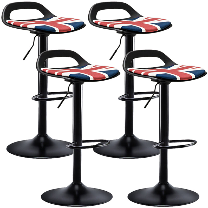 Industrial Style Bar Chair with Swivel Adjustable Height Metal Leg for Counter Bar Red-Blue Black 4 Piece Set Clearhalo 'Bar Furniture' 'Bar Stools' 'bar_stools' 'furn' 'furn_bar_stools' 'furniture_bar_stools' 'Kitchen & Dining Furniture' 'kitchen&dining_furn' 'kitchen' 'kitchen_furn' Furniture' 4603020