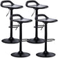 Industrial Style Bar Chair with Swivel Adjustable Height Metal Leg for Counter Bar Black Black 4 Piece Set Clearhalo 'Bar Furniture' 'Bar Stools' 'bar_stools' 'furn' 'furn_bar_stools' 'furniture_bar_stools' 'Kitchen & Dining Furniture' 'kitchen&dining_furn' 'kitchen' 'kitchen_furn' Furniture' 4603023