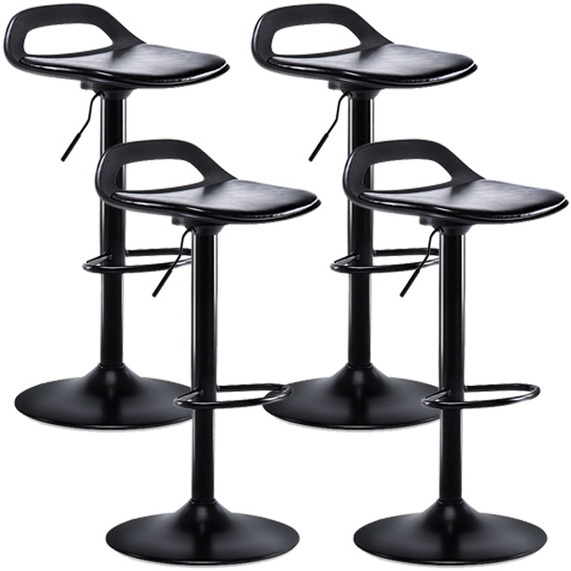 Industrial Style Bar Chair with Swivel Adjustable Height Metal Leg for Counter Bar Black Black 4 Piece Set Clearhalo 'Bar Furniture' 'Bar Stools' 'bar_stools' 'furn' 'furn_bar_stools' 'furniture_bar_stools' 'Kitchen & Dining Furniture' 'kitchen&dining_furn' 'kitchen' 'kitchen_furn' Furniture' 4603023