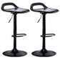 Industrial Style Bar Chair with Swivel Adjustable Height Metal Leg for Counter Bar Black Black 2 Piece Set Clearhalo 'Bar Furniture' 'Bar Stools' 'bar_stools' 'furn' 'furn_bar_stools' 'furniture_bar_stools' 'Kitchen & Dining Furniture' 'kitchen&dining_furn' 'kitchen' 'kitchen_furn' Furniture' 4603025