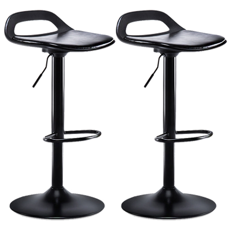 Industrial Style Bar Chair with Swivel Adjustable Height Metal Leg for Counter Bar Black Black 2 Piece Set Clearhalo 'Bar Furniture' 'Bar Stools' 'bar_stools' 'furn' 'furn_bar_stools' 'furniture_bar_stools' 'Kitchen & Dining Furniture' 'kitchen&dining_furn' 'kitchen' 'kitchen_furn' Furniture' 4603025