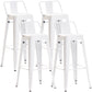 Industrial Style Metal Bar-stool Square Iron Seat Counter Stool for Kitchen Bar White With Back 4 Piece Set Clearhalo 'Bar Furniture' 'Bar Stools' 'bar_stools' 'furn' 'furn_bar_stools' 'furniture_bar_stools' 'Kitchen & Dining Furniture' 'kitchen&dining_furn' 'kitchen' 'kitchen_furn' Furniture' 4603034