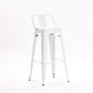 Industrial Style Metal Bar-stool Square Iron Seat Counter Stool for Kitchen Bar White With Back 1 Piece Clearhalo 'Bar Furniture' 'Bar Stools' 'bar_stools' 'furn' 'furn_bar_stools' 'furniture_bar_stools' 'Kitchen & Dining Furniture' 'kitchen&dining_furn' 'kitchen' 'kitchen_furn' Furniture' 4603036