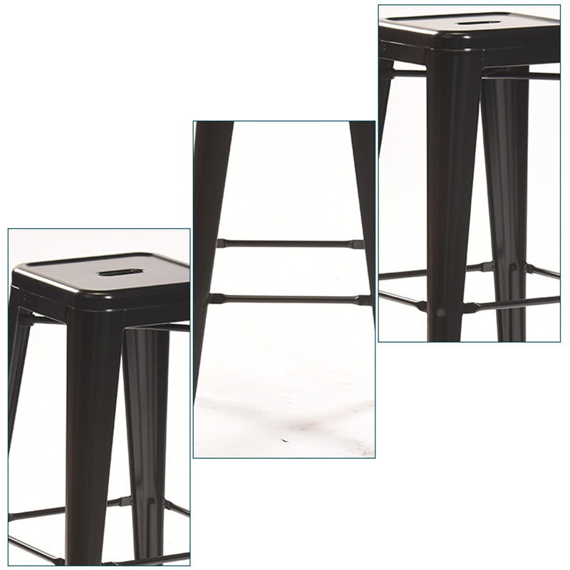 Industrial Style Metal Bar-stool Square Iron Seat Counter Stool for Kitchen Bar Clearhalo 'Bar Furniture' 'Bar Stools' 'bar_stools' 'furn' 'furn_bar_stools' 'furniture_bar_stools' 'Kitchen & Dining Furniture' 'kitchen&dining_furn' 'kitchen' 'kitchen_furn' Furniture' 4603039