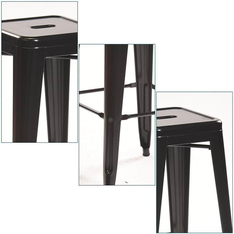 Industrial Style Metal Bar-stool Square Iron Seat Counter Stool for Kitchen Bar Clearhalo 'Bar Furniture' 'Bar Stools' 'bar_stools' 'furn' 'furn_bar_stools' 'furniture_bar_stools' 'Kitchen & Dining Furniture' 'kitchen&dining_furn' 'kitchen' 'kitchen_furn' Furniture' 4603042