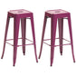 Industrial Style Metal Bar-stool Square Iron Seat Counter Stool for Kitchen Bar Purple Backless 2 Piece Set Clearhalo 'Bar Furniture' 'Bar Stools' 'bar_stools' 'furn' 'furn_bar_stools' 'furniture_bar_stools' 'Kitchen & Dining Furniture' 'kitchen&dining_furn' 'kitchen' 'kitchen_furn' Furniture' 4603043
