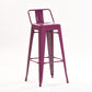 Industrial Style Metal Bar-stool Square Iron Seat Counter Stool for Kitchen Bar Purple With Back 1 Piece Clearhalo 'Bar Furniture' 'Bar Stools' 'bar_stools' 'furn' 'furn_bar_stools' 'furniture_bar_stools' 'Kitchen & Dining Furniture' 'kitchen&dining_furn' 'kitchen' 'kitchen_furn' Furniture' 4603045
