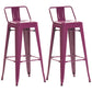 Industrial Style Metal Bar-stool Square Iron Seat Counter Stool for Kitchen Bar Purple With Back 2 Piece Set Clearhalo 'Bar Furniture' 'Bar Stools' 'bar_stools' 'furn' 'furn_bar_stools' 'furniture_bar_stools' 'Kitchen & Dining Furniture' 'kitchen&dining_furn' 'kitchen' 'kitchen_furn' Furniture' 4603046