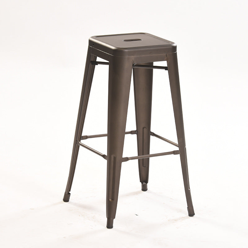 Industrial Style Metal Bar-stool Square Iron Seat Counter Stool for Kitchen Bar Rust Backless 1 Piece Clearhalo 'Bar Furniture' 'Bar Stools' 'bar_stools' 'furn' 'furn_bar_stools' 'furniture_bar_stools' 'Kitchen & Dining Furniture' 'kitchen&dining_furn' 'kitchen' 'kitchen_furn' Furniture' 4603048