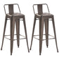 Industrial Style Metal Bar-stool Square Iron Seat Counter Stool for Kitchen Bar Rust With Back 2 Piece Set Clearhalo 'Bar Furniture' 'Bar Stools' 'bar_stools' 'furn' 'furn_bar_stools' 'furniture_bar_stools' 'Kitchen & Dining Furniture' 'kitchen&dining_furn' 'kitchen' 'kitchen_furn' Furniture' 4603052