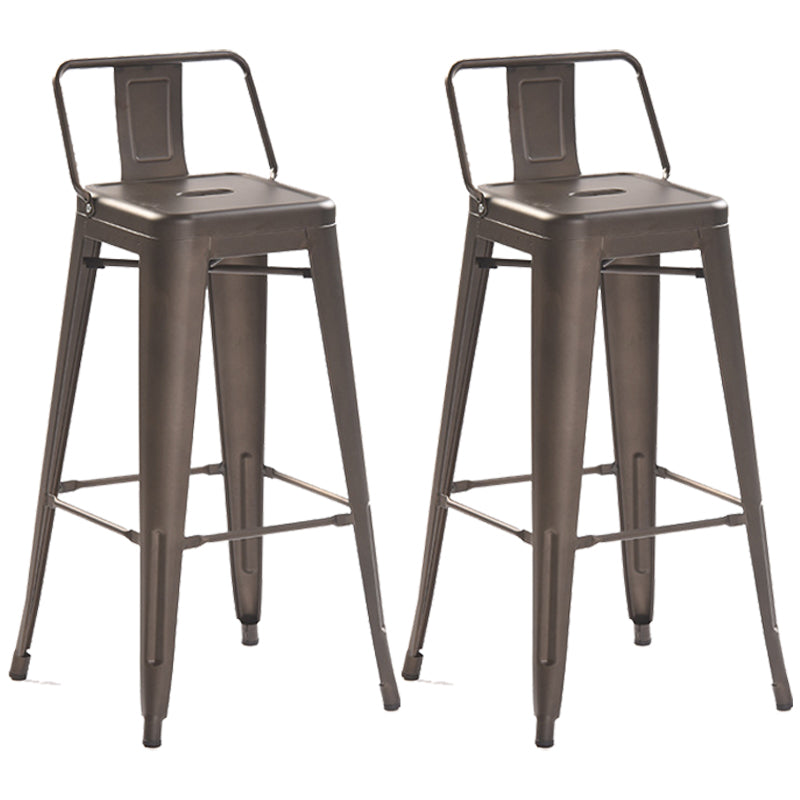 Industrial Style Metal Bar-stool Square Iron Seat Counter Stool for Kitchen Bar Rust With Back 2 Piece Set Clearhalo 'Bar Furniture' 'Bar Stools' 'bar_stools' 'furn' 'furn_bar_stools' 'furniture_bar_stools' 'Kitchen & Dining Furniture' 'kitchen&dining_furn' 'kitchen' 'kitchen_furn' Furniture' 4603052