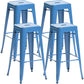 Industrial Style Metal Bar-stool Square Iron Seat Counter Stool for Kitchen Bar Blue Backless 4 Piece Set Clearhalo 'Bar Furniture' 'Bar Stools' 'bar_stools' 'furn' 'furn_bar_stools' 'furniture_bar_stools' 'Kitchen & Dining Furniture' 'kitchen&dining_furn' 'kitchen' 'kitchen_furn' Furniture' 4603053