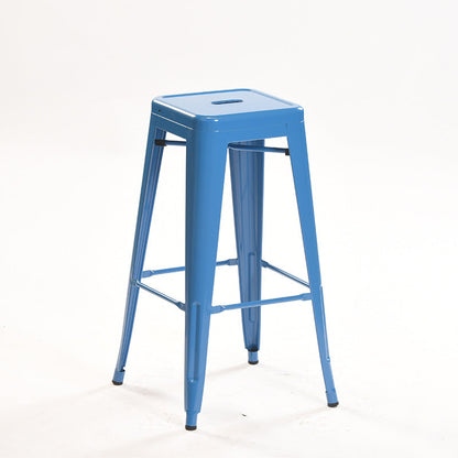 Industrial Style Metal Bar-stool Square Iron Seat Counter Stool for Kitchen Bar Blue Backless 1 Piece Clearhalo 'Bar Furniture' 'Bar Stools' 'bar_stools' 'furn' 'furn_bar_stools' 'furniture_bar_stools' 'Kitchen & Dining Furniture' 'kitchen&dining_furn' 'kitchen' 'kitchen_furn' Furniture' 4603054