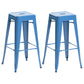 Industrial Style Metal Bar-stool Square Iron Seat Counter Stool for Kitchen Bar Blue Backless 2 Piece Set Clearhalo 'Bar Furniture' 'Bar Stools' 'bar_stools' 'furn' 'furn_bar_stools' 'furniture_bar_stools' 'Kitchen & Dining Furniture' 'kitchen&dining_furn' 'kitchen' 'kitchen_furn' Furniture' 4603055