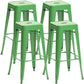 Industrial Style Metal Bar-stool Square Iron Seat Counter Stool for Kitchen Bar Light Green Backless 4 Piece Set Clearhalo 'Bar Furniture' 'Bar Stools' 'bar_stools' 'furn' 'furn_bar_stools' 'furniture_bar_stools' 'Kitchen & Dining Furniture' 'kitchen&dining_furn' 'kitchen' 'kitchen_furn' Furniture' 4603059