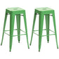 Industrial Style Metal Bar-stool Square Iron Seat Counter Stool for Kitchen Bar Light Green Backless 2 Piece Set Clearhalo 'Bar Furniture' 'Bar Stools' 'bar_stools' 'furn' 'furn_bar_stools' 'furniture_bar_stools' 'Kitchen & Dining Furniture' 'kitchen&dining_furn' 'kitchen' 'kitchen_furn' Furniture' 4603061