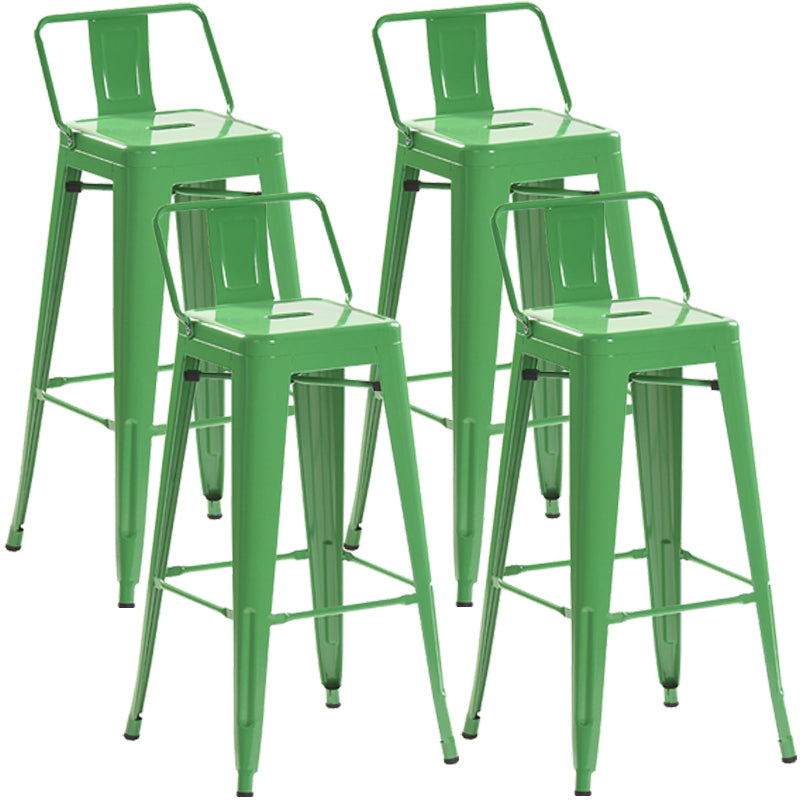 Industrial Style Metal Bar-stool Square Iron Seat Counter Stool for Kitchen Bar Light Green With Back 4 Piece Set Clearhalo 'Bar Furniture' 'Bar Stools' 'bar_stools' 'furn' 'furn_bar_stools' 'furniture_bar_stools' 'Kitchen & Dining Furniture' 'kitchen&dining_furn' 'kitchen' 'kitchen_furn' Furniture' 4603062