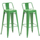 Industrial Style Metal Bar-stool Square Iron Seat Counter Stool for Kitchen Bar Light Green With Back 2 Piece Set Clearhalo 'Bar Furniture' 'Bar Stools' 'bar_stools' 'furn' 'furn_bar_stools' 'furniture_bar_stools' 'Kitchen & Dining Furniture' 'kitchen&dining_furn' 'kitchen' 'kitchen_furn' Furniture' 4603064