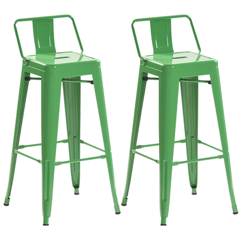 Industrial Style Metal Bar-stool Square Iron Seat Counter Stool for Kitchen Bar Light Green With Back 2 Piece Set Clearhalo 'Bar Furniture' 'Bar Stools' 'bar_stools' 'furn' 'furn_bar_stools' 'furniture_bar_stools' 'Kitchen & Dining Furniture' 'kitchen&dining_furn' 'kitchen' 'kitchen_furn' Furniture' 4603064
