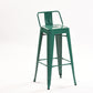 Industrial Style Metal Bar-stool Square Iron Seat Counter Stool for Kitchen Bar Dark Green With Back 1 Piece Clearhalo 'Bar Furniture' 'Bar Stools' 'bar_stools' 'furn' 'furn_bar_stools' 'furniture_bar_stools' 'Kitchen & Dining Furniture' 'kitchen&dining_furn' 'kitchen' 'kitchen_furn' Furniture' 4603069