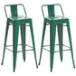 Industrial Style Metal Bar-stool Square Iron Seat Counter Stool for Kitchen Bar Dark Green With Back 2 Piece Set Clearhalo 'Bar Furniture' 'Bar Stools' 'bar_stools' 'furn' 'furn_bar_stools' 'furniture_bar_stools' 'Kitchen & Dining Furniture' 'kitchen&dining_furn' 'kitchen' 'kitchen_furn' Furniture' 4603070