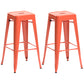 Industrial Style Metal Bar-stool Square Iron Seat Counter Stool for Kitchen Bar Orange Yellow Backless 2 Piece Set Clearhalo 'Bar Furniture' 'Bar Stools' 'bar_stools' 'furn' 'furn_bar_stools' 'furniture_bar_stools' 'Kitchen & Dining Furniture' 'kitchen&dining_furn' 'kitchen' 'kitchen_furn' Furniture' 4603073