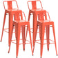 Industrial Style Metal Bar-stool Square Iron Seat Counter Stool for Kitchen Bar Orange Yellow With Back 4 Piece Set Clearhalo 'Bar Furniture' 'Bar Stools' 'bar_stools' 'furn' 'furn_bar_stools' 'furniture_bar_stools' 'Kitchen & Dining Furniture' 'kitchen&dining_furn' 'kitchen' 'kitchen_furn' Furniture' 4603074