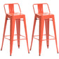 Industrial Style Metal Bar-stool Square Iron Seat Counter Stool for Kitchen Bar Orange Yellow With Back 2 Piece Set Clearhalo 'Bar Furniture' 'Bar Stools' 'bar_stools' 'furn' 'furn_bar_stools' 'furniture_bar_stools' 'Kitchen & Dining Furniture' 'kitchen&dining_furn' 'kitchen' 'kitchen_furn' Furniture' 4603076