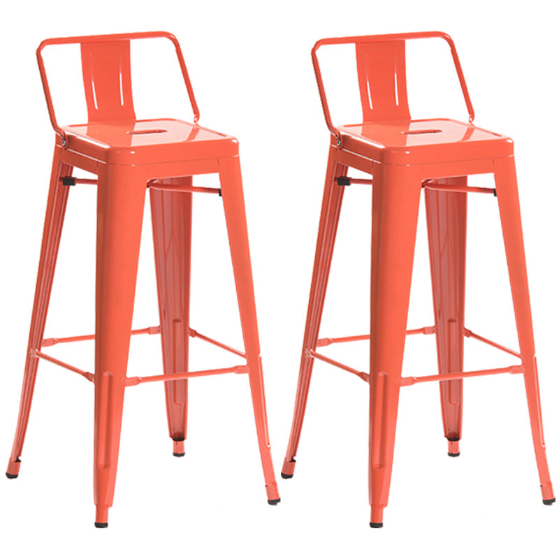 Industrial Style Metal Bar-stool Square Iron Seat Counter Stool for Kitchen Bar Orange Yellow With Back 2 Piece Set Clearhalo 'Bar Furniture' 'Bar Stools' 'bar_stools' 'furn' 'furn_bar_stools' 'furniture_bar_stools' 'Kitchen & Dining Furniture' 'kitchen&dining_furn' 'kitchen' 'kitchen_furn' Furniture' 4603076