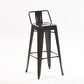 Industrial Style Metal Bar-stool Square Iron Seat Counter Stool for Kitchen Bar Black With Back 1 Piece Clearhalo 'Bar Furniture' 'Bar Stools' 'bar_stools' 'furn' 'furn_bar_stools' 'furniture_bar_stools' 'Kitchen & Dining Furniture' 'kitchen&dining_furn' 'kitchen' 'kitchen_furn' Furniture' 4603081