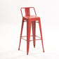 Industrial Style Metal Bar-stool Square Iron Seat Counter Stool for Kitchen Bar Red With Back 1 Piece Clearhalo 'Bar Furniture' 'Bar Stools' 'bar_stools' 'furn' 'furn_bar_stools' 'furniture_bar_stools' 'Kitchen & Dining Furniture' 'kitchen&dining_furn' 'kitchen' 'kitchen_furn' Furniture' 4603087