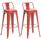 Industrial Style Metal Bar-stool Square Iron Seat Counter Stool for Kitchen Bar Red With Back 2 Piece Set Clearhalo 'Bar Furniture' 'Bar Stools' 'bar_stools' 'furn' 'furn_bar_stools' 'furniture_bar_stools' 'Kitchen & Dining Furniture' 'kitchen&dining_furn' 'kitchen' 'kitchen_furn' Furniture' 4603088