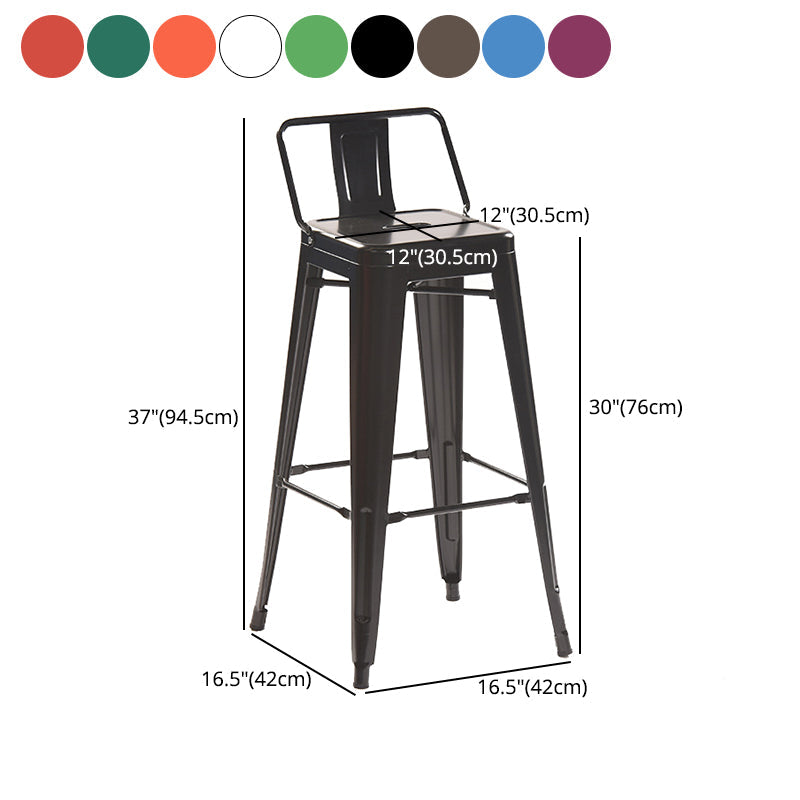 Industrial Style Metal Bar-stool Square Iron Seat Counter Stool for Kitchen Bar Clearhalo 'Bar Furniture' 'Bar Stools' 'bar_stools' 'furn' 'furn_bar_stools' 'furniture_bar_stools' 'Kitchen & Dining Furniture' 'kitchen&dining_furn' 'kitchen' 'kitchen_furn' Furniture' 4603089